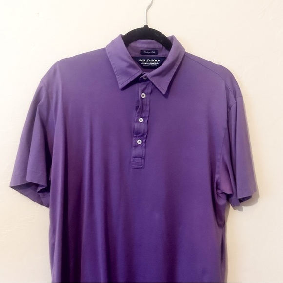 Polo Golf Vintage Lisle Purple Polo Shirt Size M - Picture 2 of 5